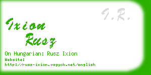 ixion rusz business card